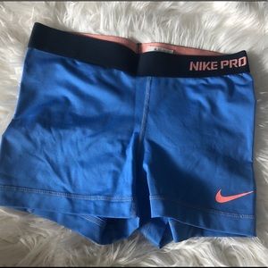 Blue Nike Pro Shorts